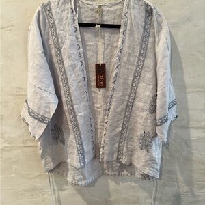 XCVI Women's kimono top with Blue Accents